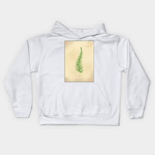 Fern, botanical watercolor painting Kids Hoodie